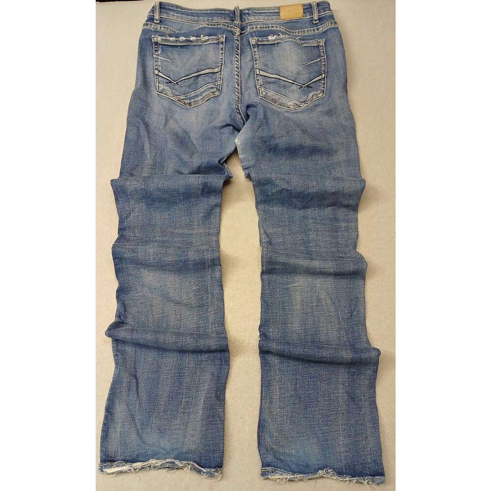 BKE (31- 37 1/2) Universal Fit Mid Rise Boot Cut Stretch Blue Denim Jeans - Picture 10 of 11